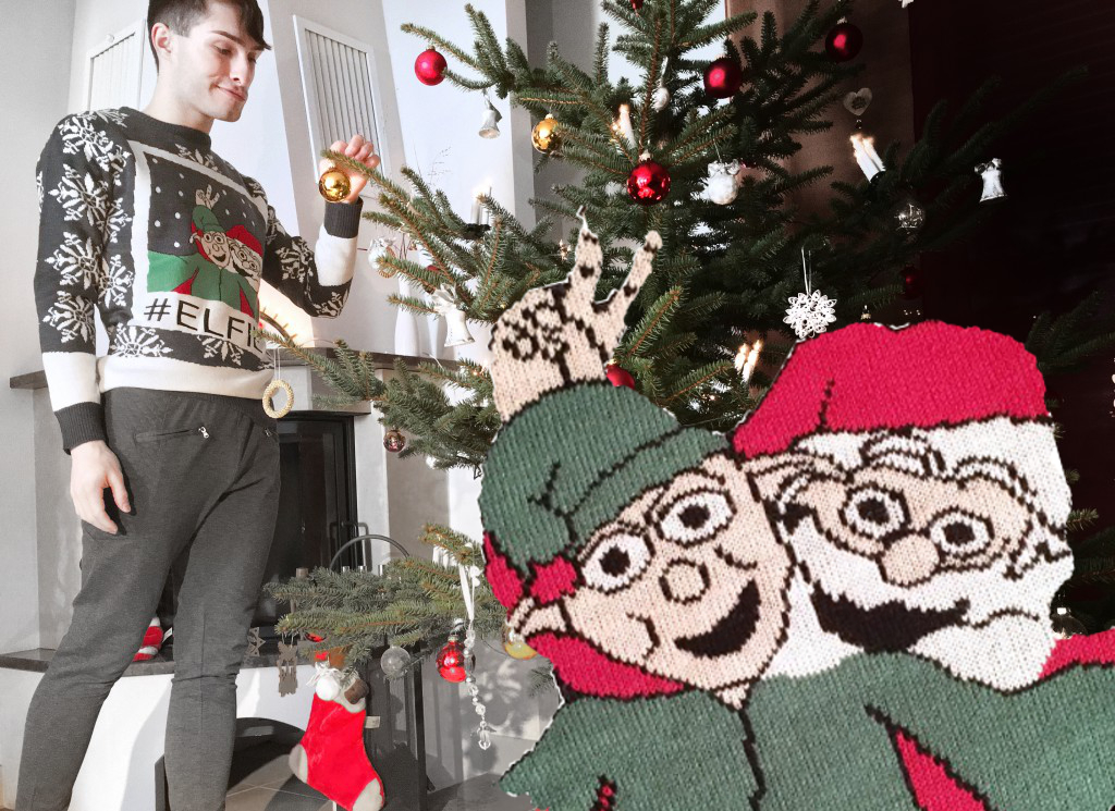 Mein Weihnachtsoutfit als Inspiration, was man zu Weihnachten tragen kann. Mein Weihnachtsoutfit ist ein Pullover von ASOS mit lustigem Motiv.