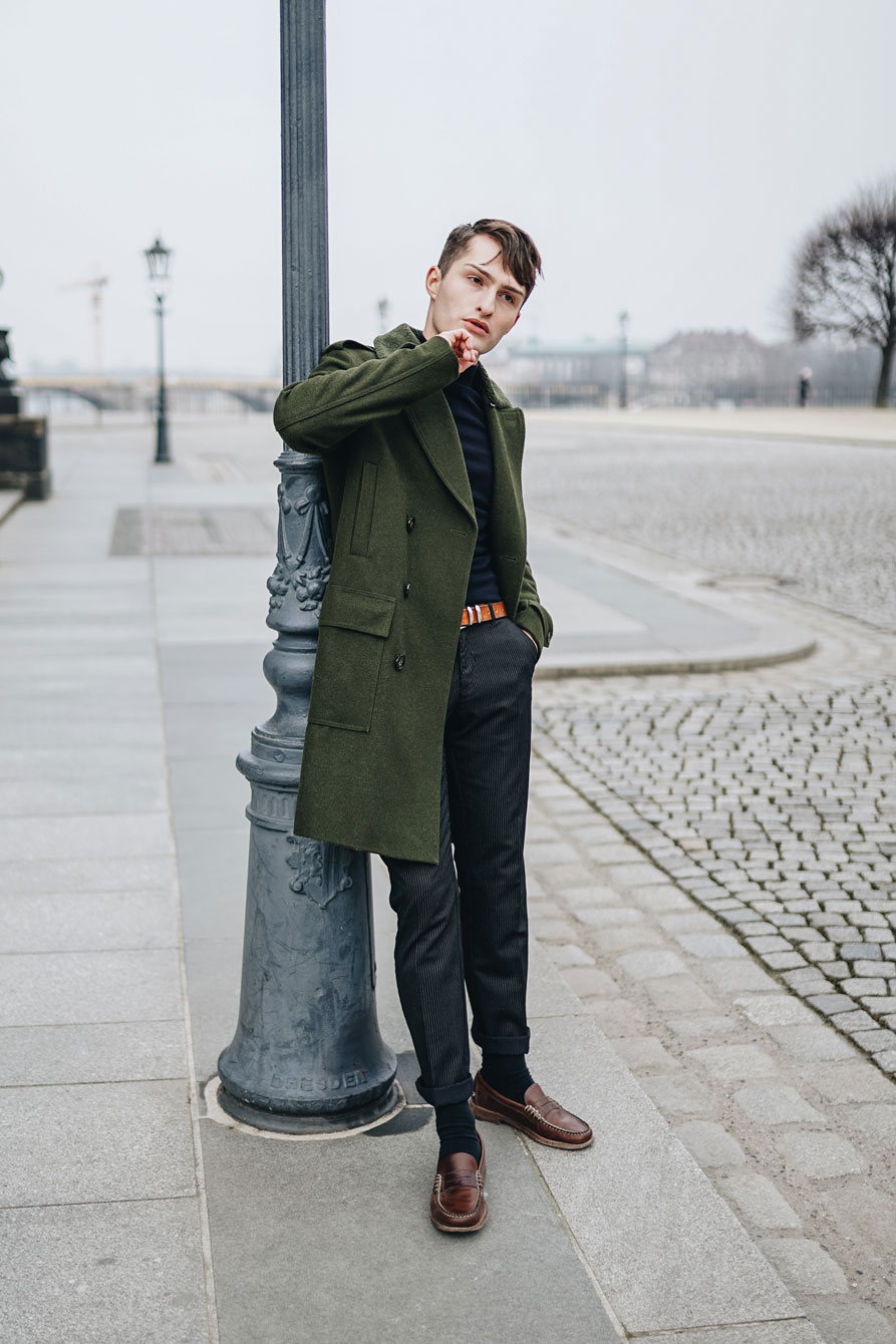 Woche um Woche Fashion Blog für Männer Mister Matthew grüner Mantel Dresden 3
