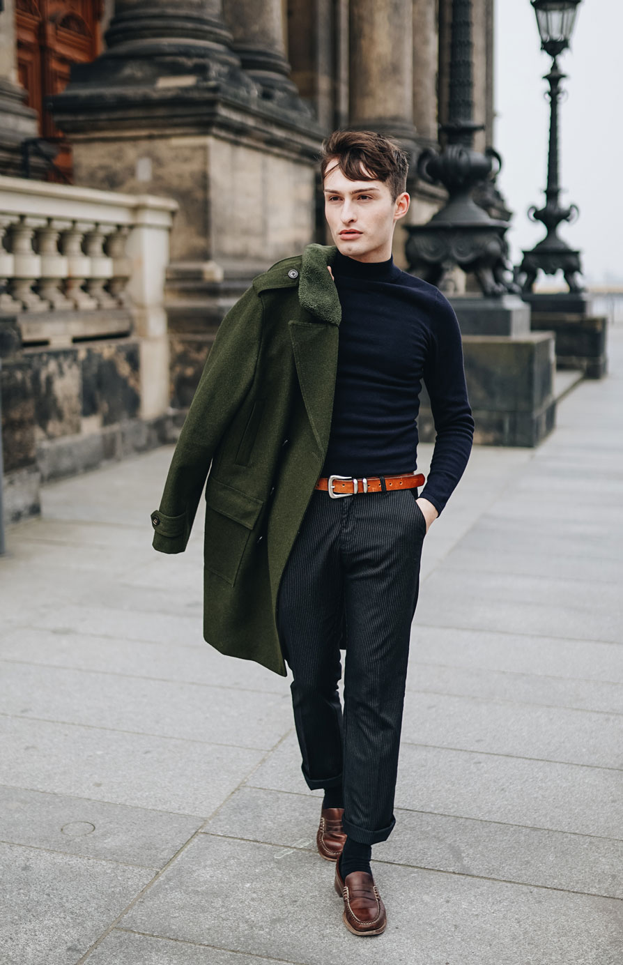 Woche um Woche Fashion Blog für Männer Mister Matthew grüner Mantel Dresden 4