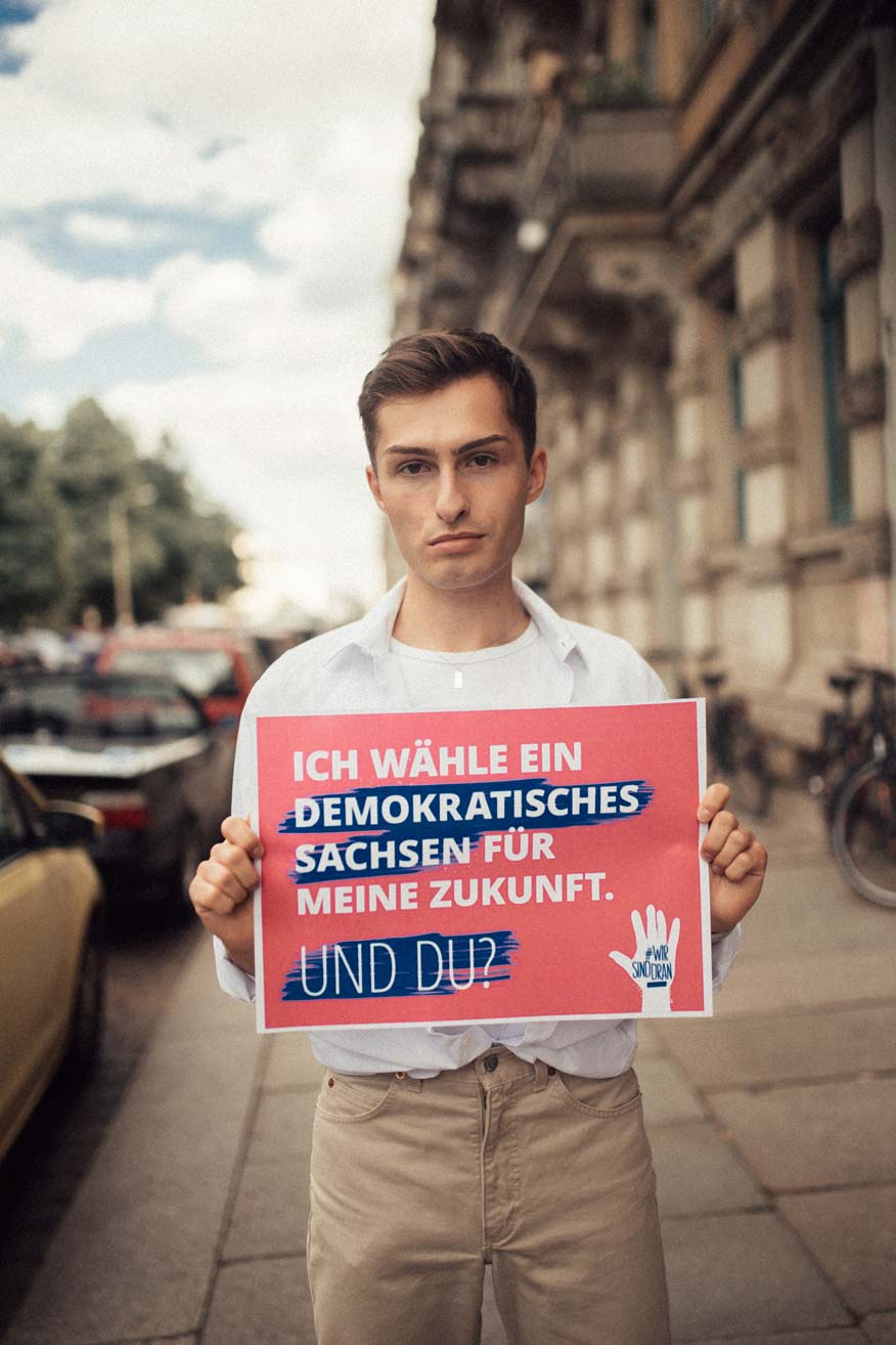 #Wirsinddran Kampagne für die Landtagswahlen in Sachsen: Erstwähler Kampagne.
